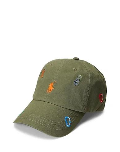 Military green Gabardine Hat EMBROIDERED TWILL BALL CAP
