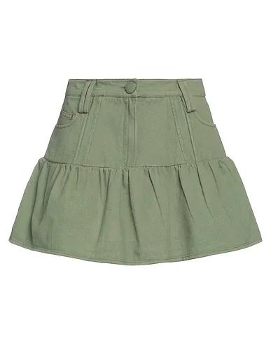 Military green Gabardine Mini skirt