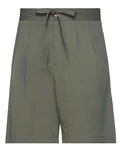 Military green Gabardine Shorts & Bermuda