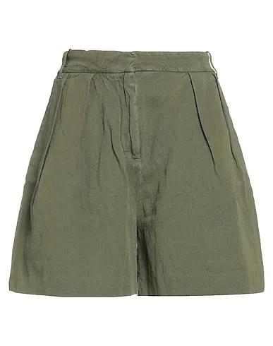 Military green Gabardine Shorts & Bermuda