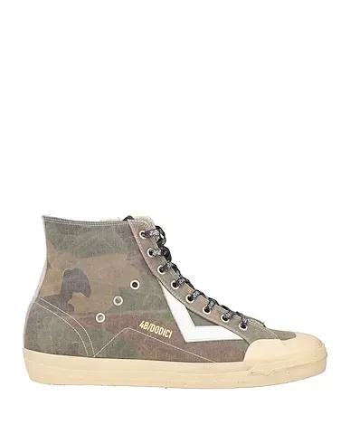 Military green Gabardine Sneakers