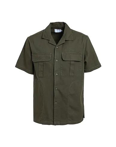 Military green Gabardine Solid color shirt