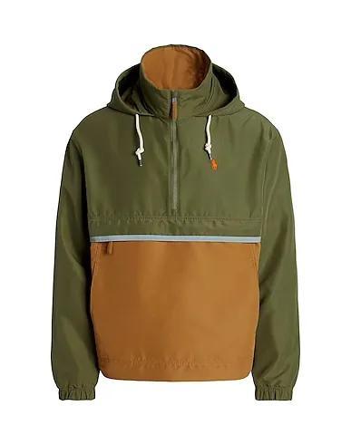 Military green Jacket PACKABLE WATER-REPELLENT HOODED JACKET
