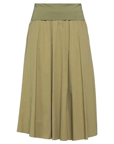 Military green Jersey Maxi Skirts
