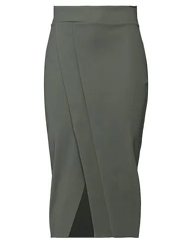Military green Jersey Midi skirt