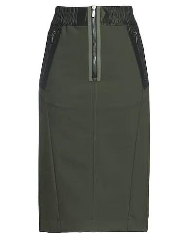Military green Jersey Midi skirt