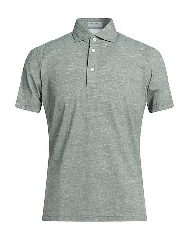 Military green Jersey Polo shirt