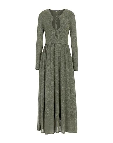 Military green Knitted Long dress