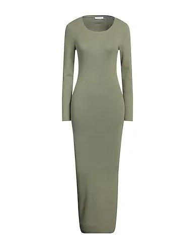 Military green Knitted Long dress