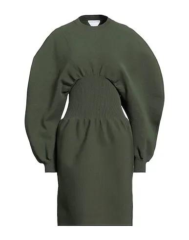 Military green Knitted Office dress