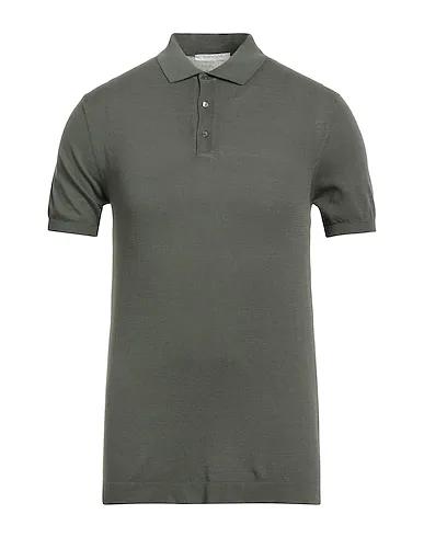 Military green Knitted Polo shirt