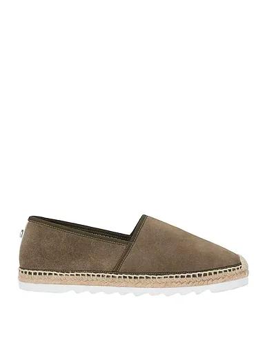 Military green Leather Espadrilles
