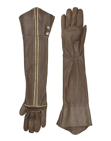 Military green Leather Gloves