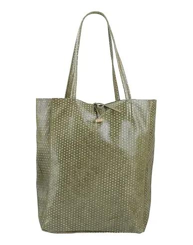 Military green Leather Handbag