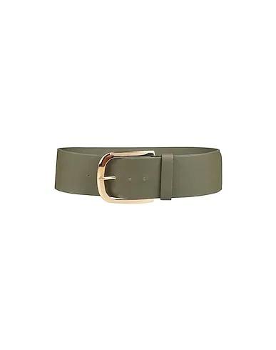 Military green Leather High-waist belt