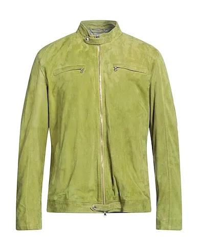 Military green Leather Jacket