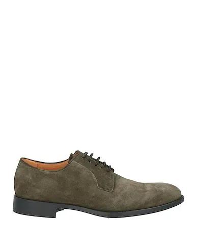 Military green Leather Laced shoes