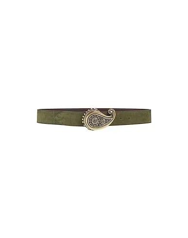 Military green Leather Regular belt