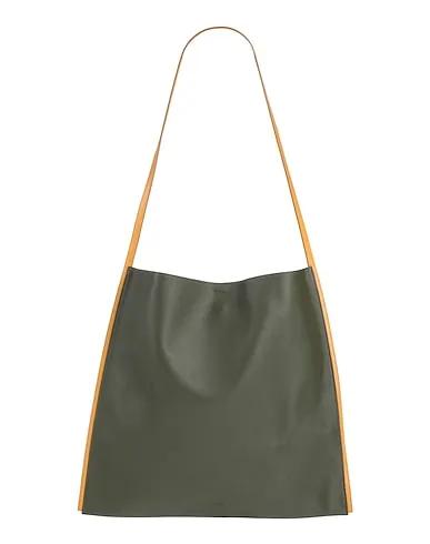 Military green Leather Shoulder bag