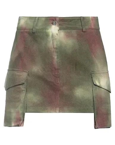 Military green Moleskin Mini skirt