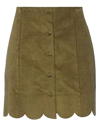 Military green Moleskin Mini skirt
