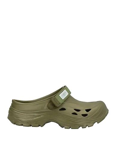 Military green Mules and clogs