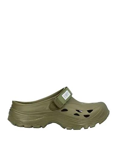 Military green Mules and clogs