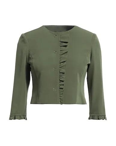 Military green Plain weave Blazer