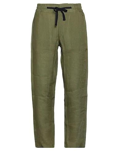 Military green Plain weave Casual pants