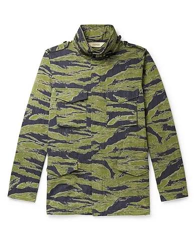 Military green Plain weave Jacket