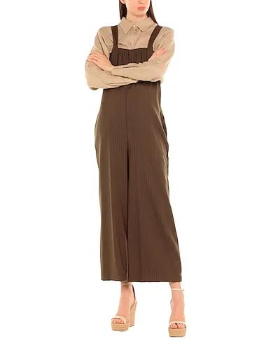 Military green Plain weave Jumpsuit/one piece