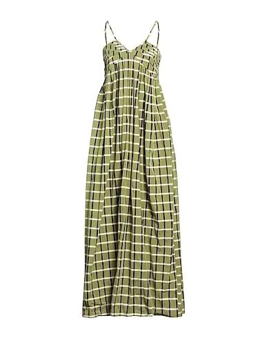 Military green Plain weave Long dress
