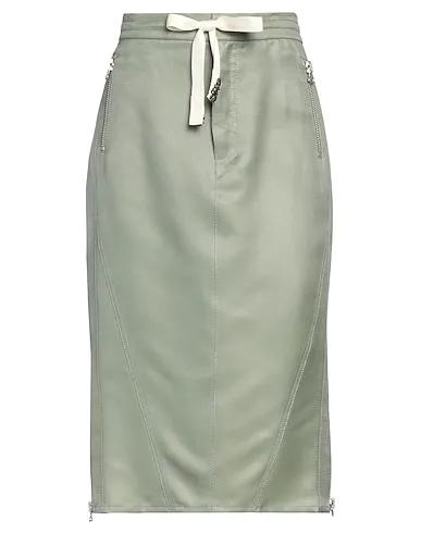 Military green Plain weave Midi skirt