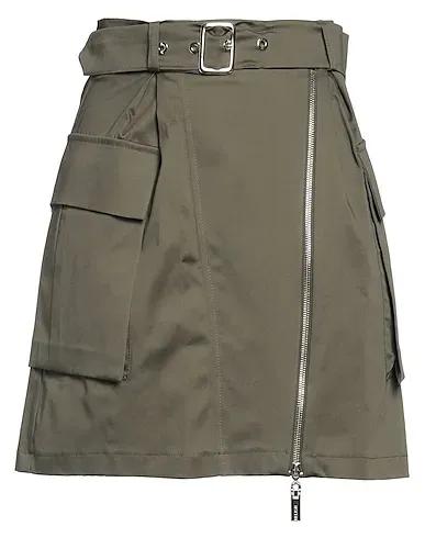 Military green Plain weave Mini skirt