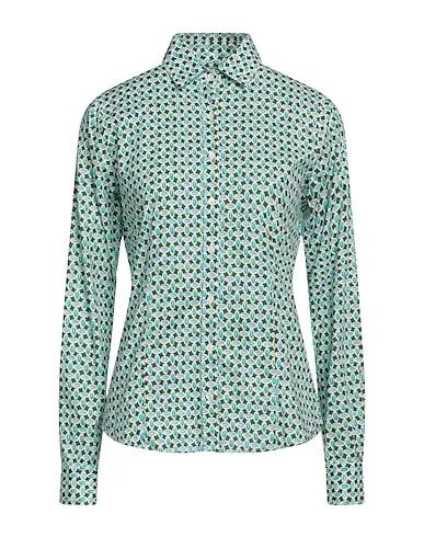 Military green Plain weave Patterned shirts & blouses