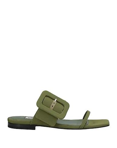 Military green Plain weave Sandals
