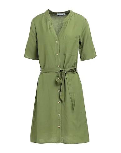 Military green Plain weave Short dress
