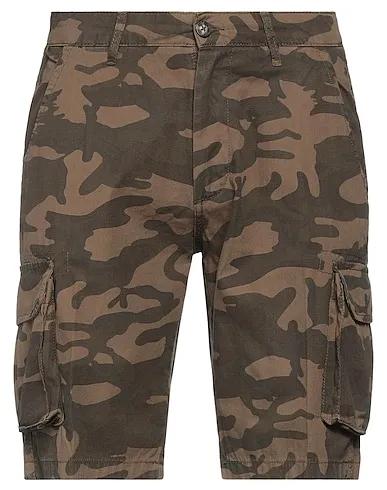 Military green Plain weave Shorts & Bermuda