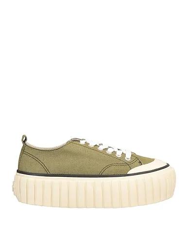 Military green Plain weave Sneakers