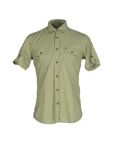Military green Plain weave Solid color shirt