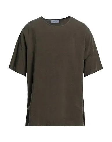 Military green Plain weave T-shirt