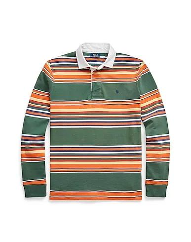 Military green Polo shirt CLASSIC FIT STRIPED JERSEY RUGBY SHIRT
