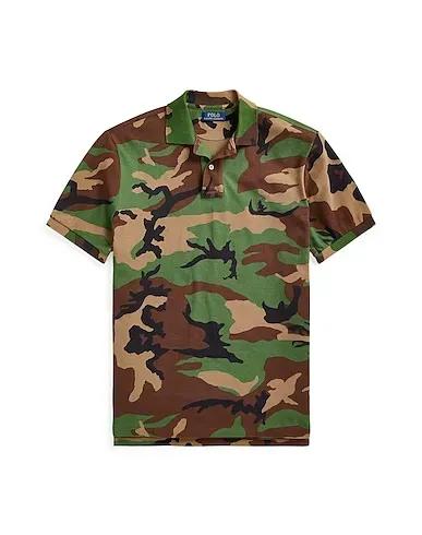 Military green Polo shirt CUSTOM SLIM FIT CAMO MESH POLO SHIRT
