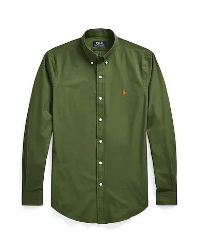Military green Poplin Solid color shirt