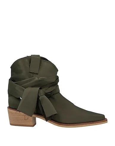 Military green Satin Ankle boot