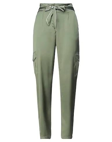 Military green Satin Casual pants