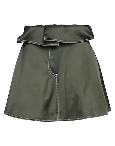 Military green Satin Mini skirt