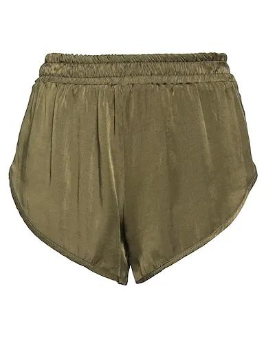 Military green Satin Shorts & Bermuda