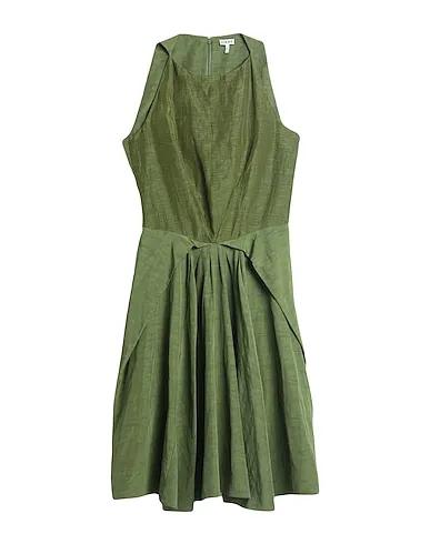 Military green Silk shantung Office dress