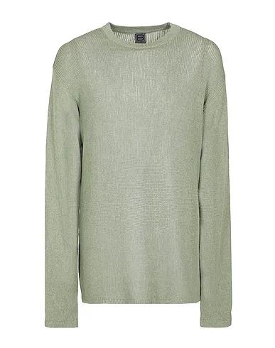Military green Sweater COTTON BLEND SEE THOUGH SWEATER
